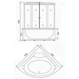 Душевая кабина Timo Standart T-1125, 120х120х220 см
