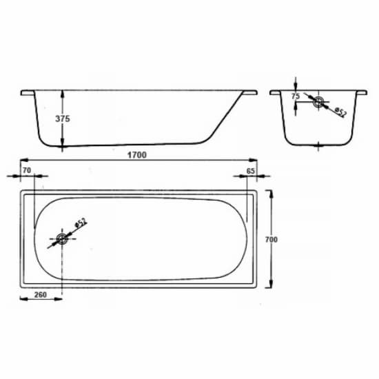 Ванна стальная BLB Europa 170x70 см