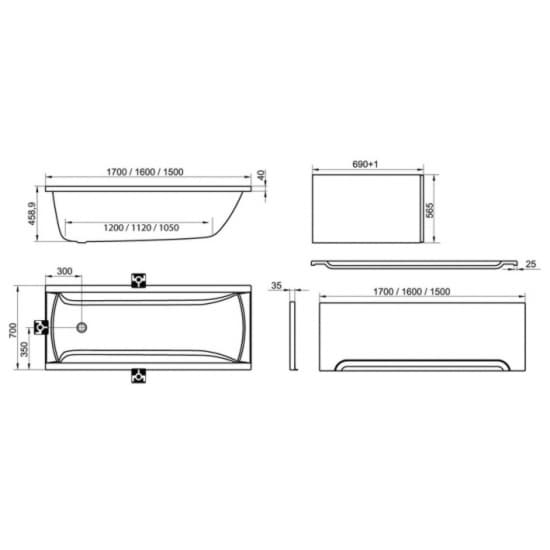 Ванна акриловая Ravak Classic 170x70 см