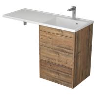 Тумба с раковиной Veneciana NERA 120 R под стиральную машину 3 ящика, пихта