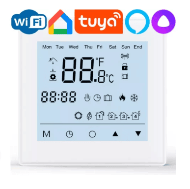 Терморегулятор для тёплого пола F 62 Wi-Fi White белый, программируемый