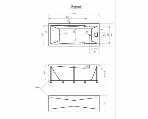 Ванна акриловая Marka One Raguza 180х80 см