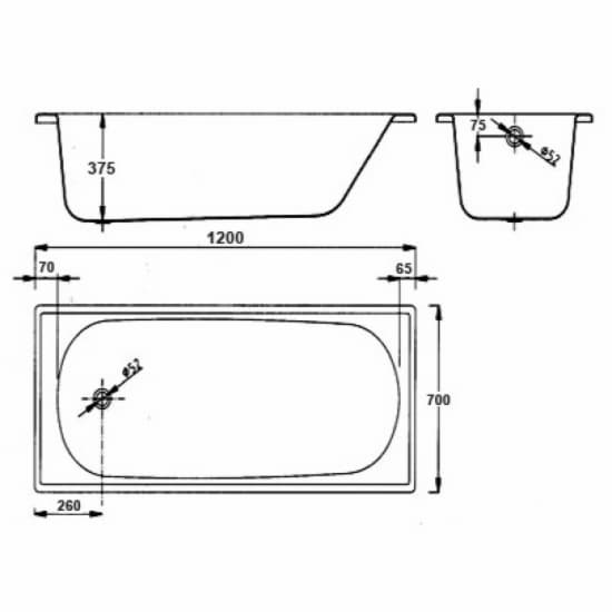 Ванна стальная BLB Europa 120x70 см