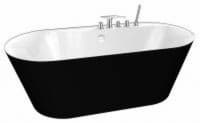 Ванна акриловая BelBagno BB14-NERO/BIA 178х84 см