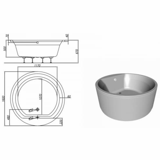 Ванна акриловая Kolpa San Vivo 160х160 см