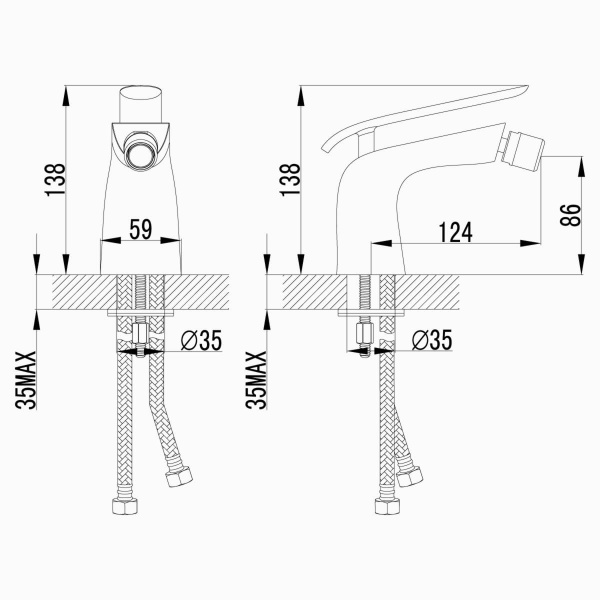 Смеситель Lemark Melange LM4908CW для биде