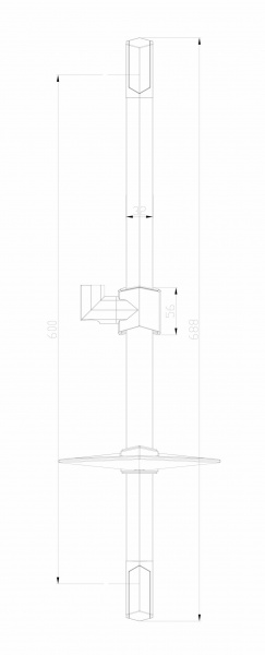 Стойка для душа Lemark LM8066C с мыльницей