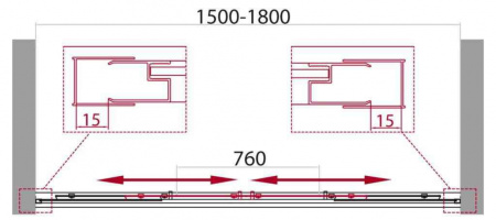 Шторка на ванну BelBagno UNIQUE-VF-2-150/180-140-C-Cr