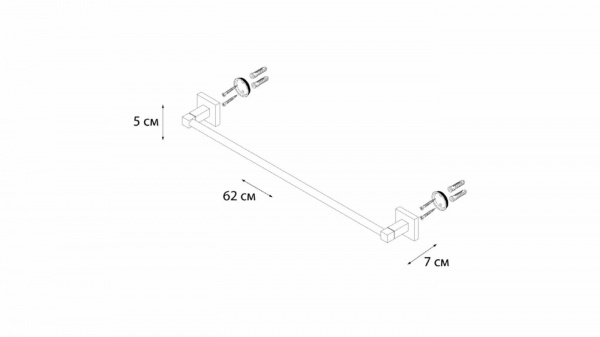 Полотенцедержатель трубчатый Fixsen Metra FX-11101 60см