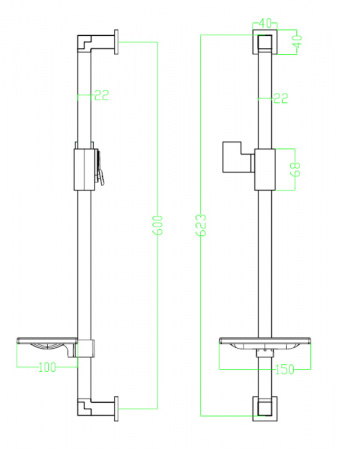 Стойка для душа Lemark LM8069C с мыльницей