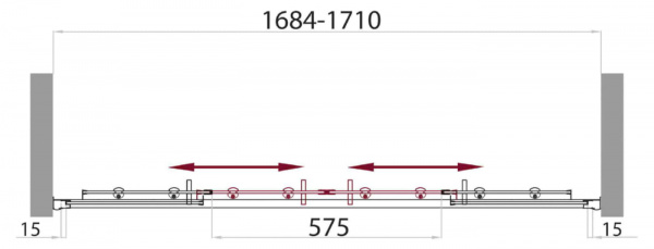 Душевая шторка на ванну BelBagno UNO-VF-2-170/145-C-Cr