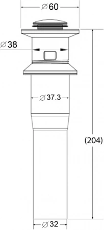 Донный клапан BelBagno BB-PCU-03-NERO