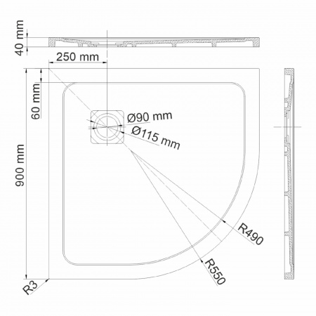 Душевые поддон WasserKRAFT 19T01