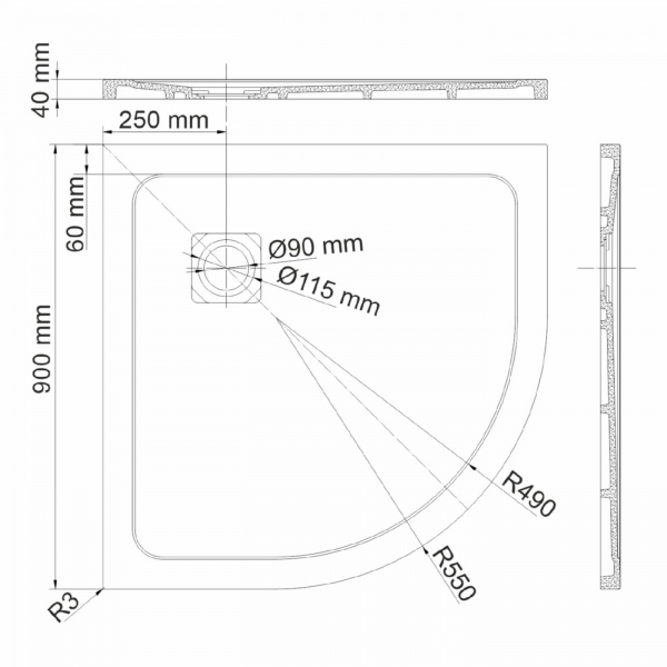 Душевые поддон WasserKRAFT 19T01