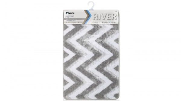 Коврик для ванной Fixsen River 1-ый, FX-5004K, серый, 50х80 см.