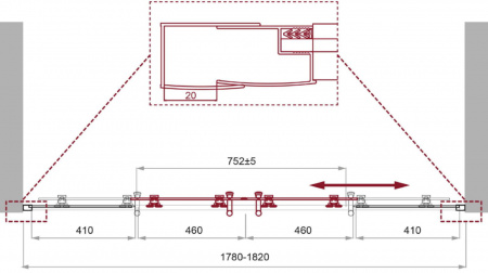Душевая дверь BelBagno UNO-195-BF-2-180-C-Cr