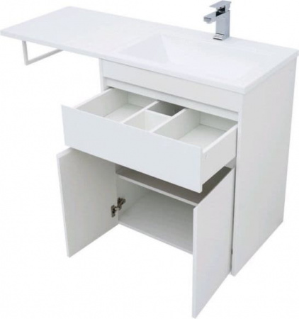 Тумба с раковиной Aquanet Токио 130 R белый (напольная, 1 ящик, 2 дверцы)