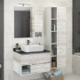 Тумба с раковиной Comforty "Прага-75" дуб белый с антрацитовой столешницей