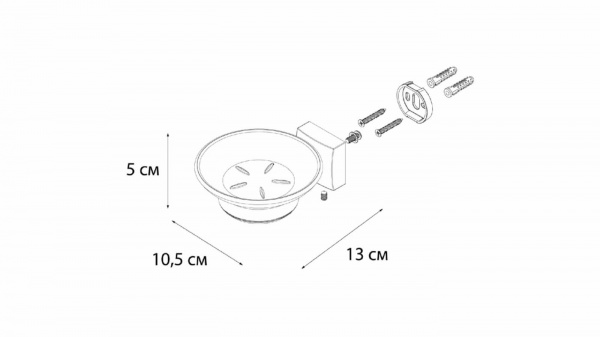 Мыльница стекло Fixsen Kvadro FX-61308