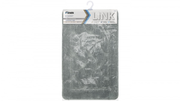 Коврик для ванной Fixsen Link 1-ый,  FX-5002K, серый, 50х80 см.