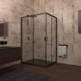 Душевой угол Veconi Rovigo RV-14, 1200x800x1950, черный, стекло прозрачное