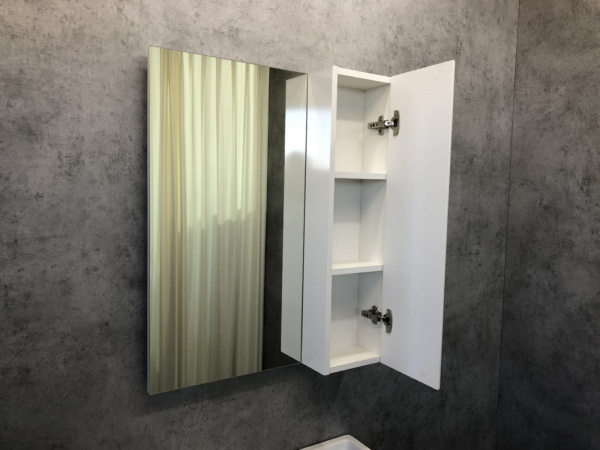 Зеркало-шкаф Comforty "Неаполь-65" белый глянец