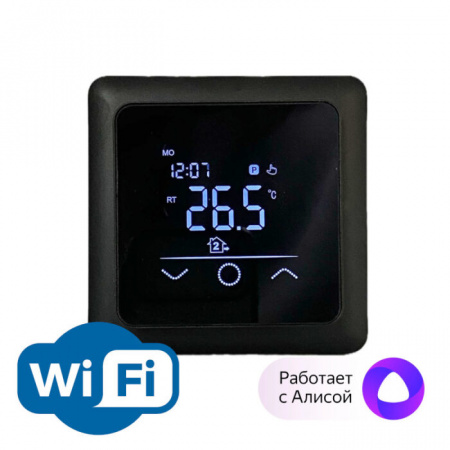 Терморегулятор для тёплого пола F 60 Wi-Fi Black черный, программируемый