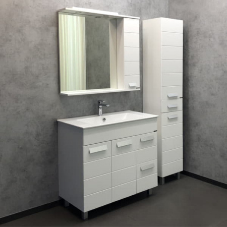 Зеркало-шкаф Comforty "Модена М-90" белый матовый