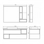 Тумба с раковиной Comforty "Прага-120" дуб белый с антрацитовой столешницей