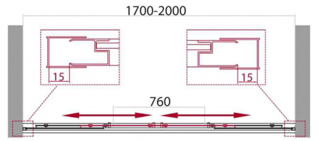 Душевая дверь BelBagno UNIQUE-BF-2-170/200-C-Cr