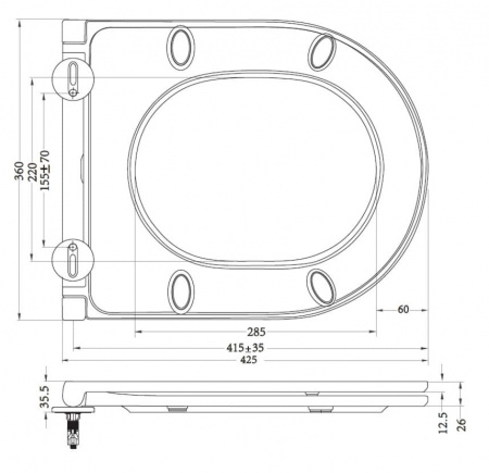 Крышка-сиденье BelBagno TRE BB8001SC
