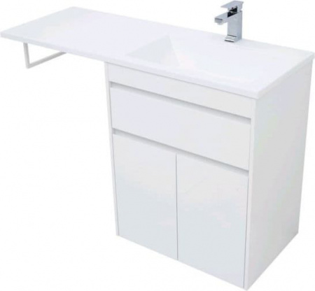 Тумба с раковиной Aquanet Токио 130 R белый (напольная, 1 ящик, 2 дверцы)