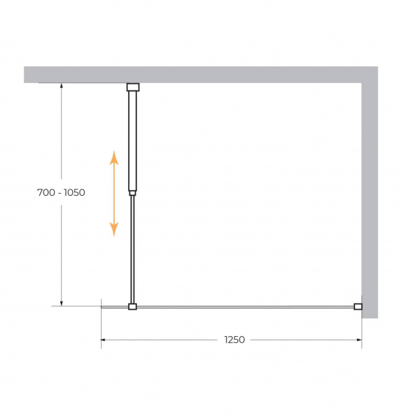 Душевая перегородка Cezares LIBERTA-L-1-125-C-NERO