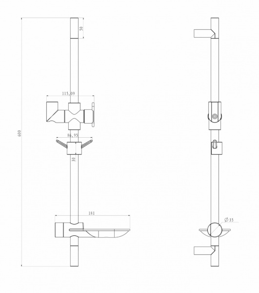 Стойка для душа Lemark LM8062C с мыльницей