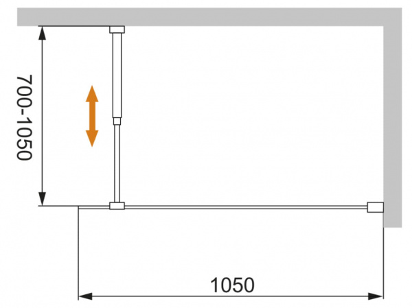 Душевая перегородка Cezares LIBERTA-L-1-105-C-Cr