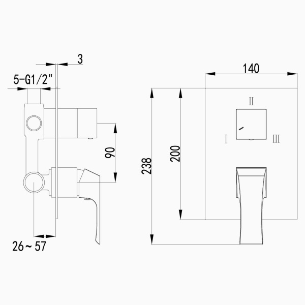 Смеситель Lemark Unit LM4528C для ванны и душа, встраиваемый