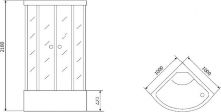 Душевая кабина Timo Eco TE-0700, 100x100x218 см