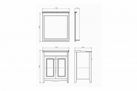 Тумба с раковиной Comforty "Тбилиси-70" белый глянец