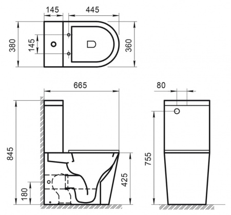 Унитаз-компакт безободковый BelBagno SFERA-R