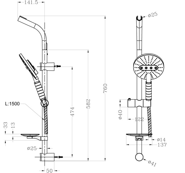 Комплект аксессуаров Lemark LM8072C для душа