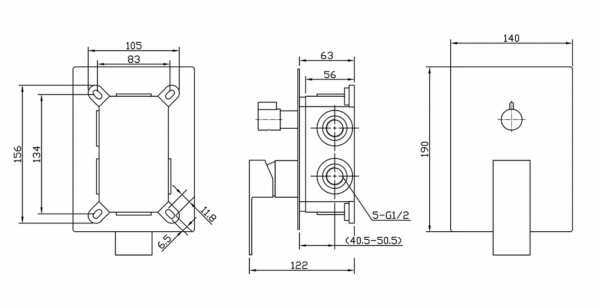 Встраиваемый смеситель BelBagno ROMANO ROM-VDI-CRM