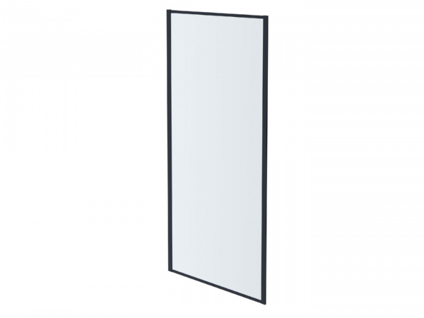 AQ ARI WA 08020BL Неподвижная душевая стенка 800x2000, для комбинации с дверью, профиль черный, стекло прозрачное