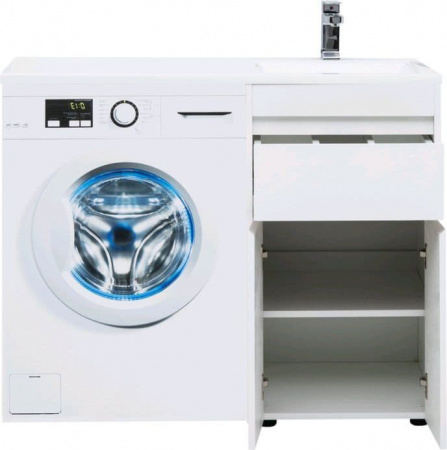Тумба с раковиной Aquanet Токио 110 R белый (напольная, 1 ящик, 2 дверцы)