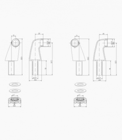 Комплект переходников Lemark LM8556BR для установки смесителя на борт ванны, 2 шт.