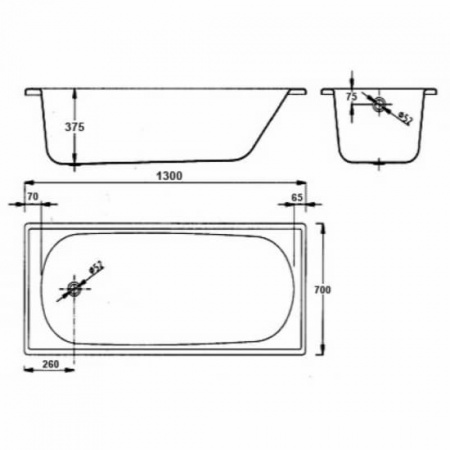Ванна стальная BLB Europa 130x70 см