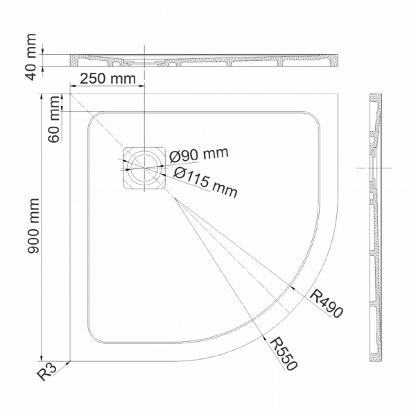 Душевые поддон WasserKRAFT 58T01
