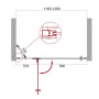 Душевая дверь BelBagno KRAFT-B-12-60/60-C-Cr-L