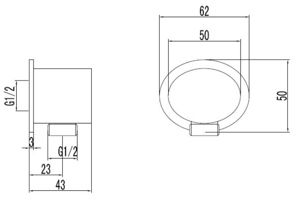 Подключение  для душевого шланга Lemark LM8026С встраиваемое