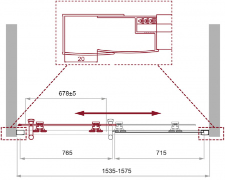 Душевая дверь BelBagno UNO-195-BF-1-155-C-Cr