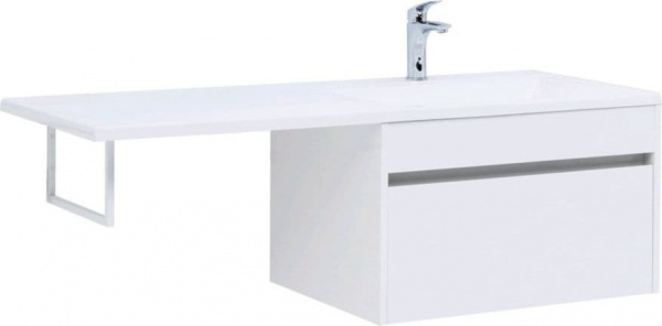 Тумба с раковиной Aquanet Токио 130 R белый (подвесная, 1 ящик)